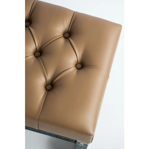 Ławeczka Pufa Pikowana Ekoskóra Cappucino Guzik Kryształ LPP-6 Rozmiary od 50 cm do 200 cm